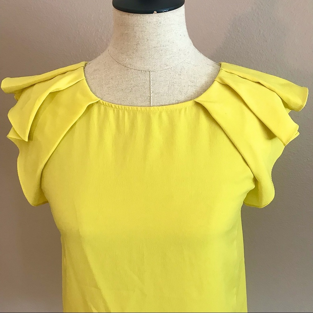 Zara Yellow Ruffle Sleeved Blouse - Picture 4 of 10